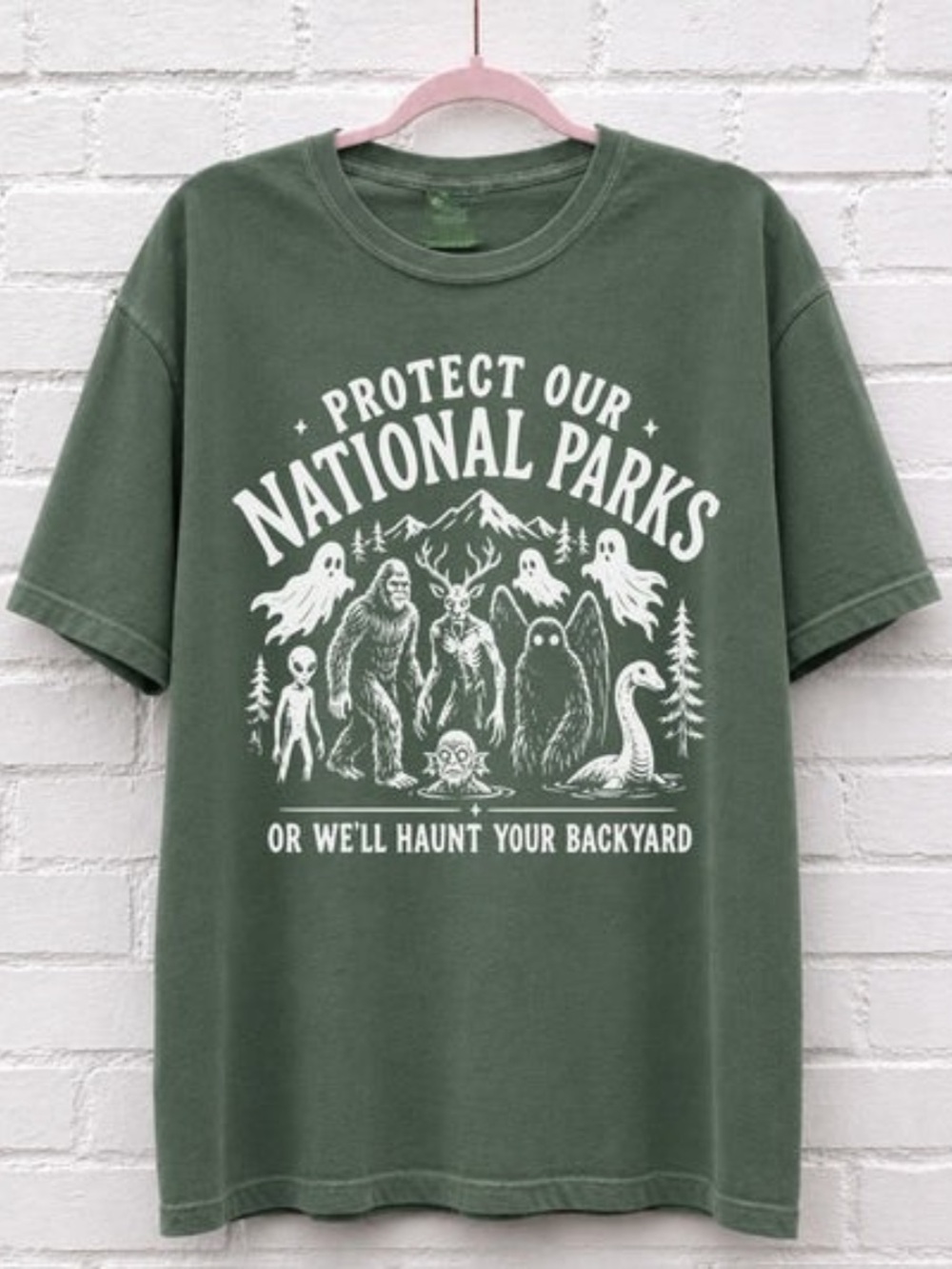 Protect Our National Parks Graphic Tee - Green illustration vintage Style